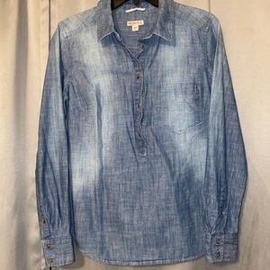 Denim half button up
